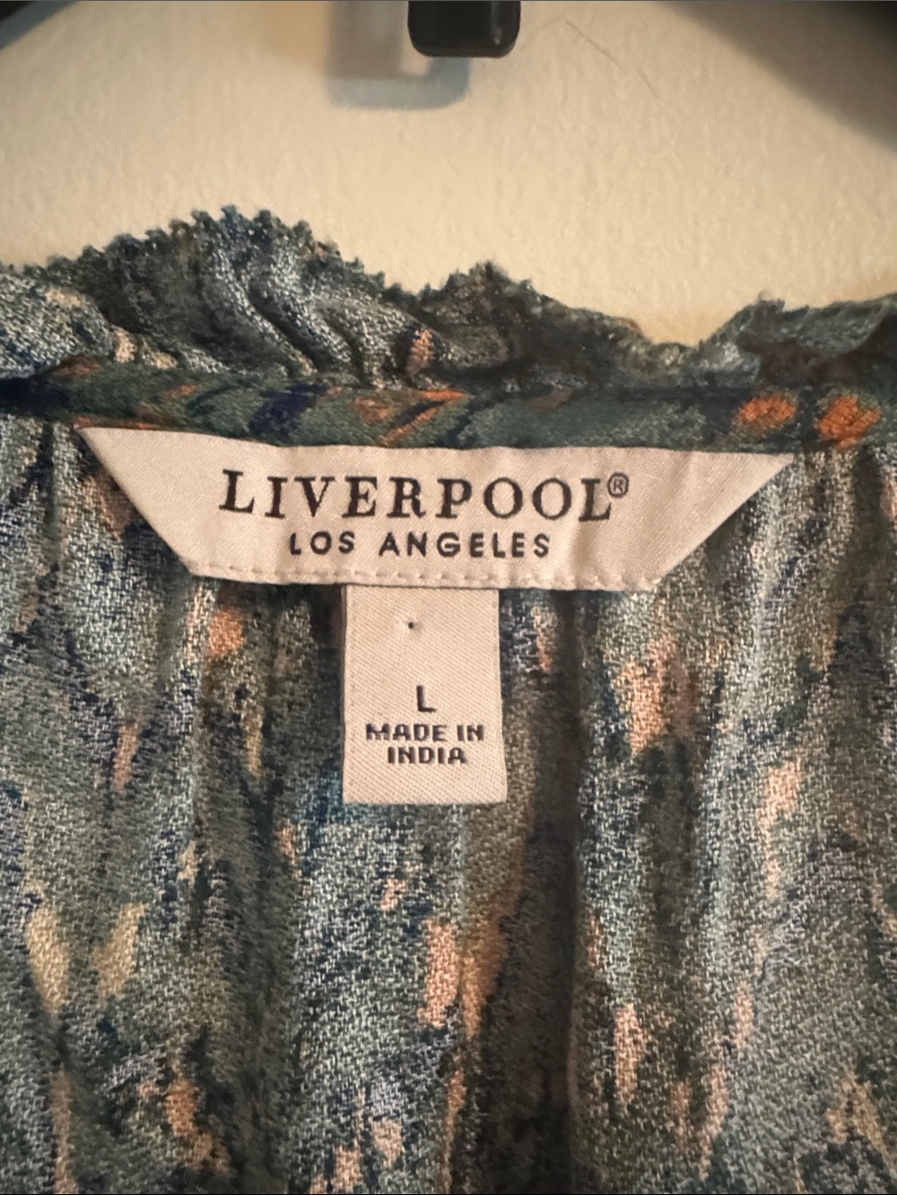 Liverpool Teal Green Patterned Boho Peasant Tunic - Picture 2 of 6